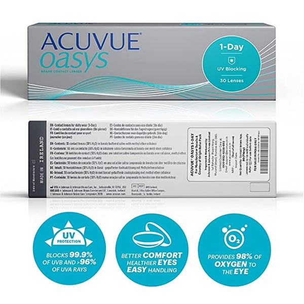 OASYS 1-Day, Daily Disposable Contact Lenses, Pack of 30 lenses