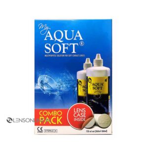 AQUASOFT Combo Pack 360ml+360ml Multipurpose Solution for Soft Contact Lens 720 ml